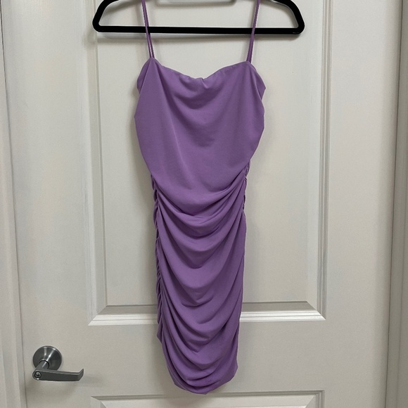 Lux LA Lavender Ruched Bodycon Mini Dress – Size S - Picture 1 of 10